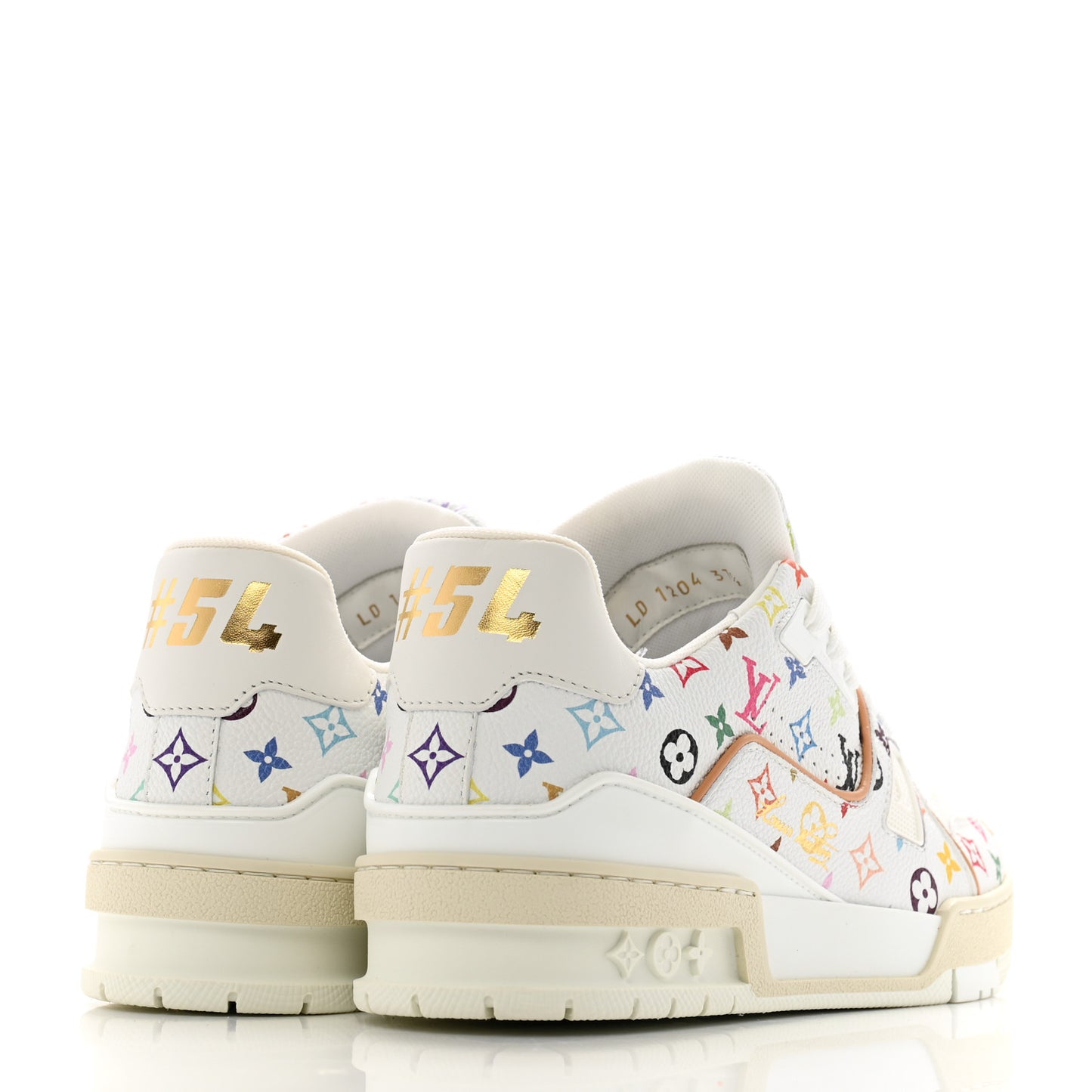 LV X TM Calfskin Monogram Multicolor Womens LV Trainer Sneakers 37.5 White