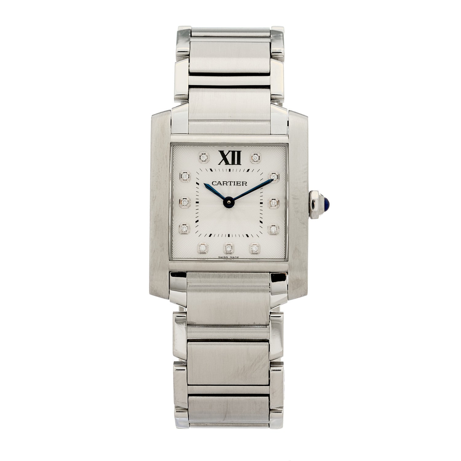 Cartier Stainless Steel Diamond 25mm Tank Francaise Quartz Watch 1 of 4