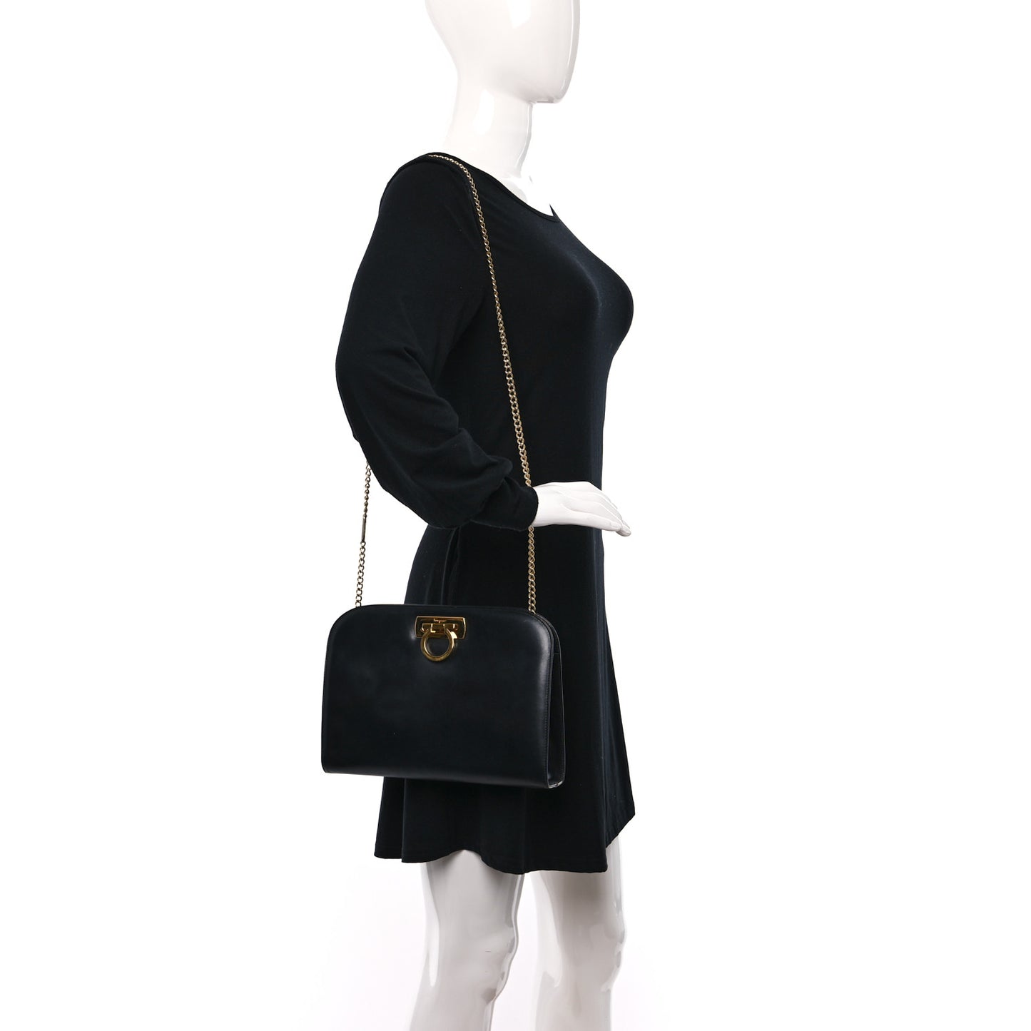Calfskin Diana Clutch Black