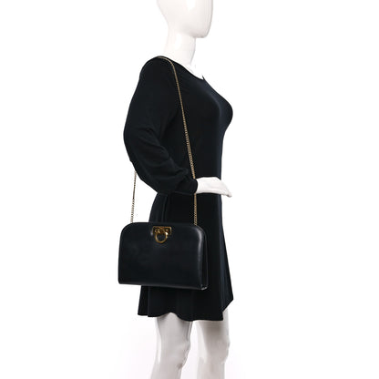 Salvatore Ferragamo Calfskin Diana Clutch Black 2 of 10