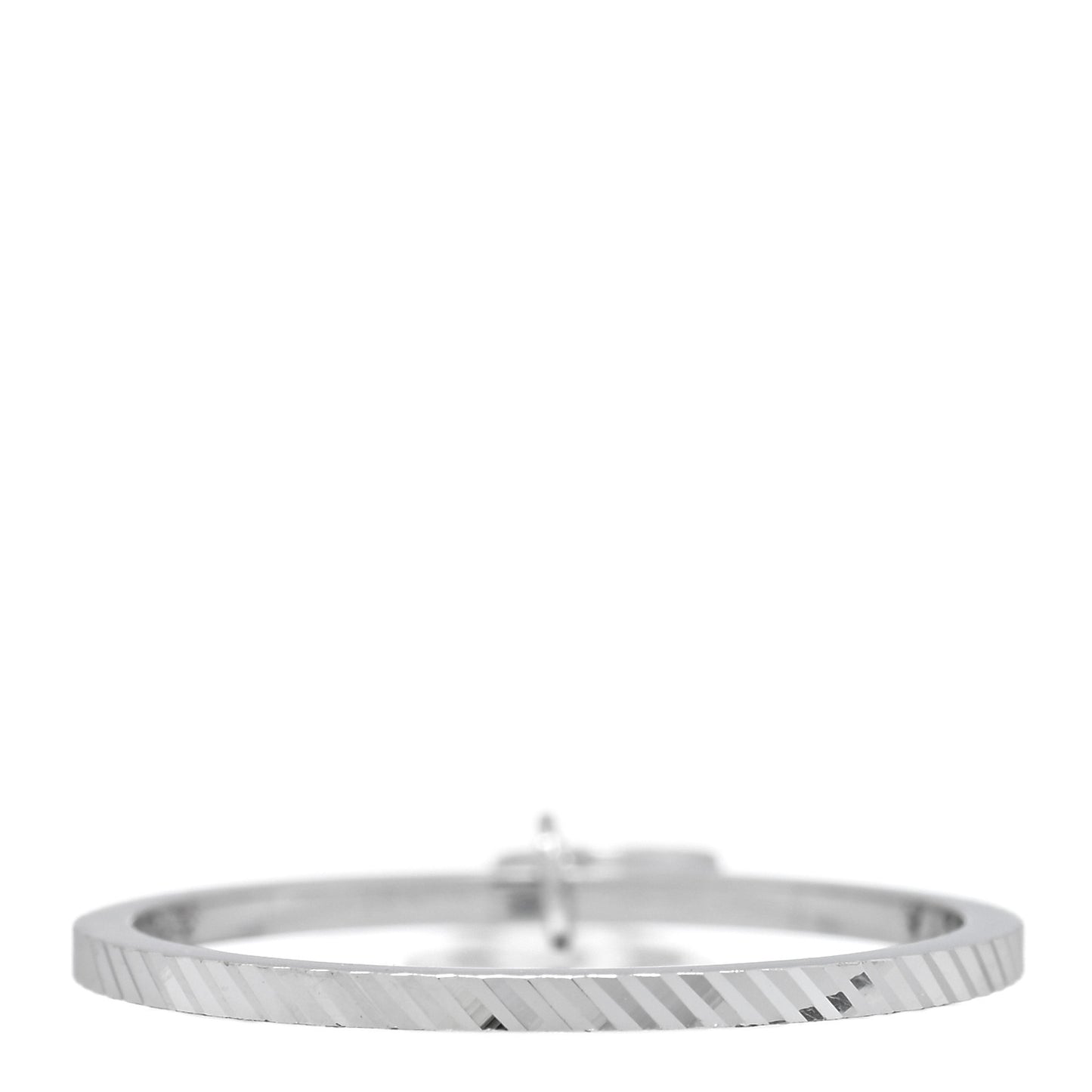 18K White Gold Running G Charm Ring 51 5.75