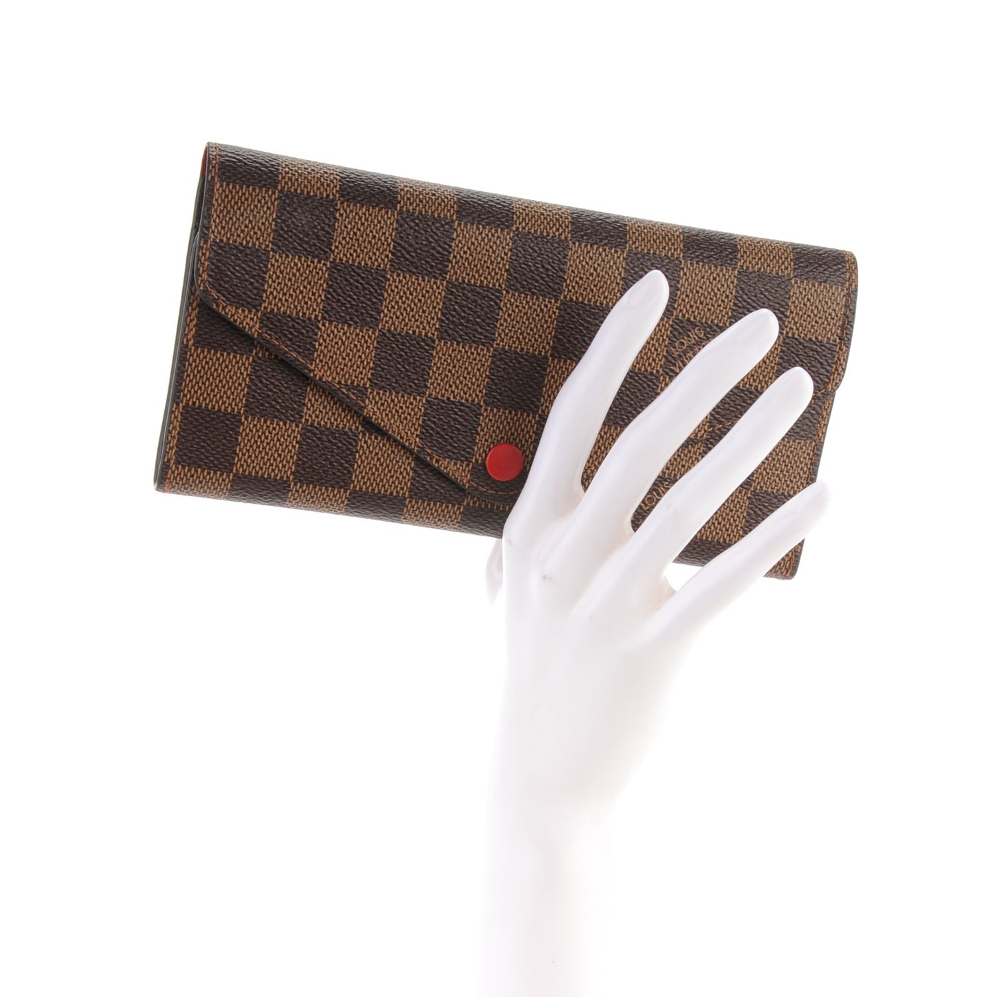 Damier Ebene Josephine Wallet Red