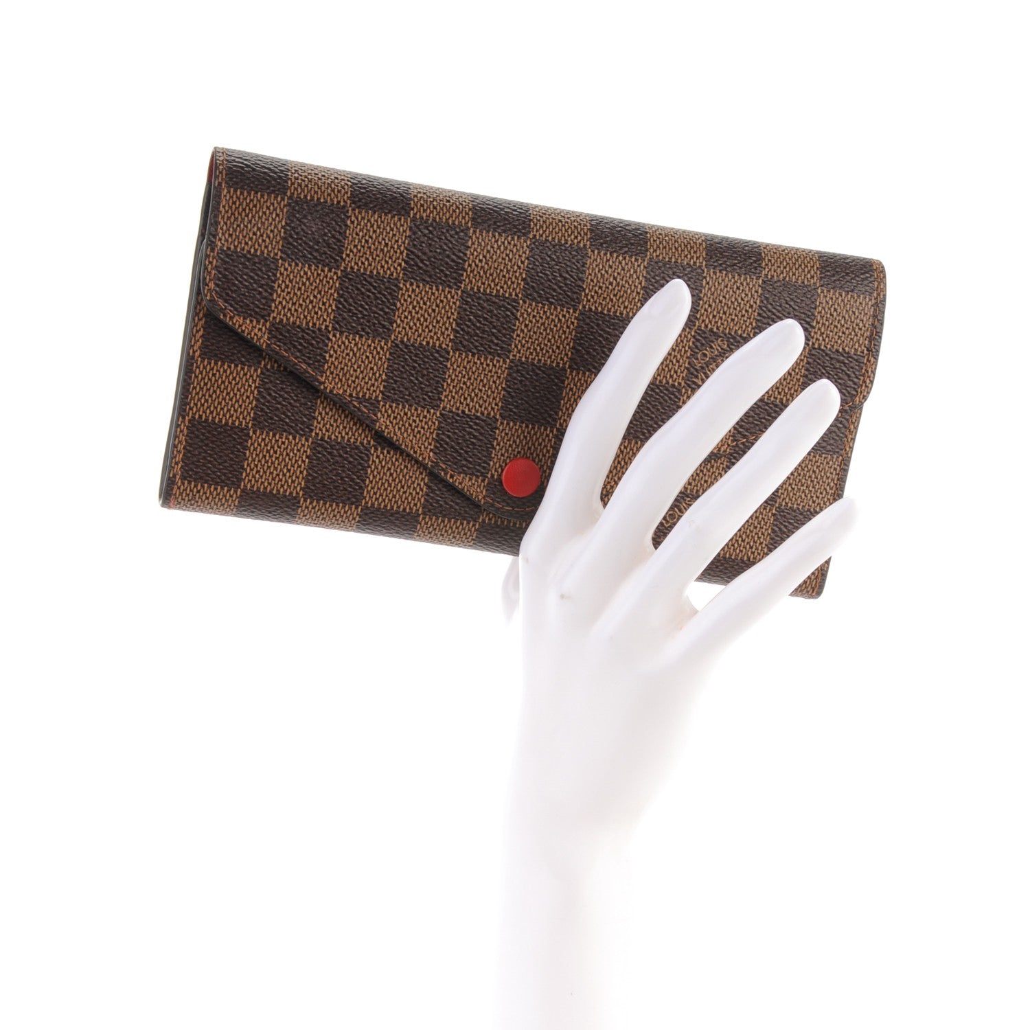 Louis Vuitton Damier Ebene Josephine Wallet Red 2 of 7