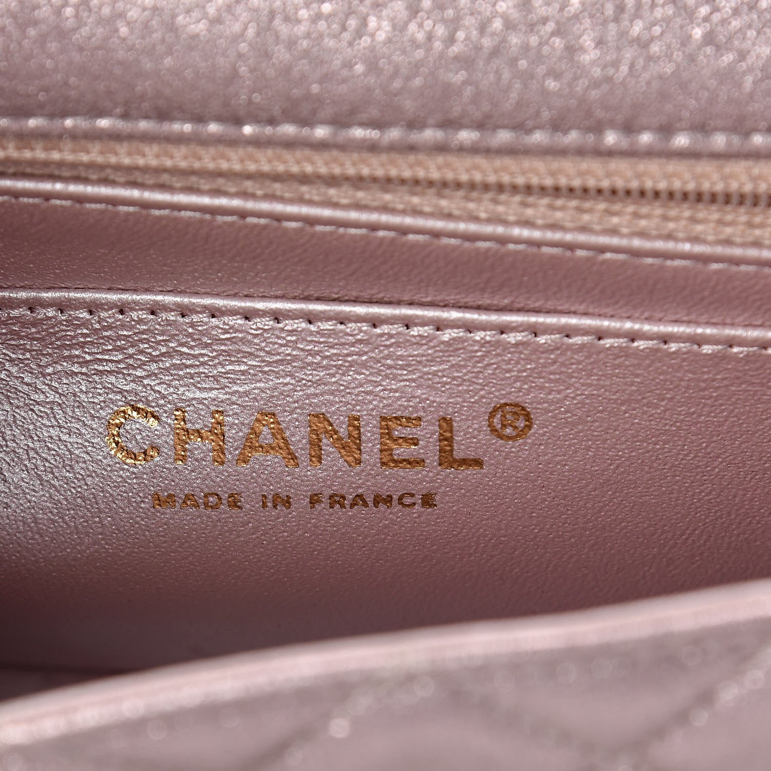 Chanel Metallic Goatskin Quilted Mini Rectangular Flap Pink 6 of 10