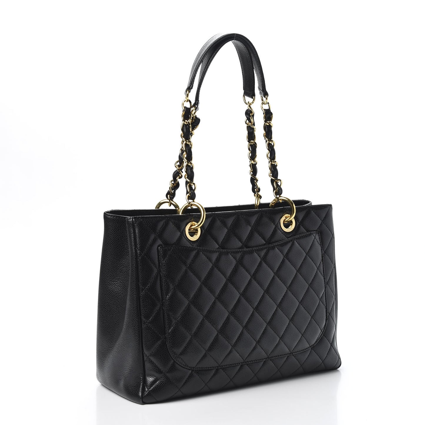 Caviar Quilted Grand Shopping Tote GST Black