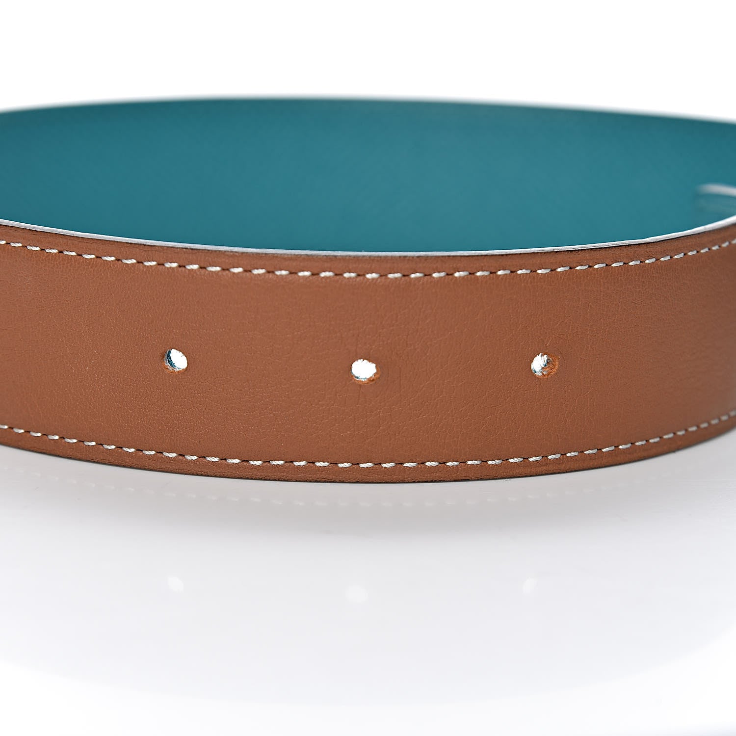 Hermes Swift Epsom 32mm H Belt 95 Gold Bleu Paon 4 of 8