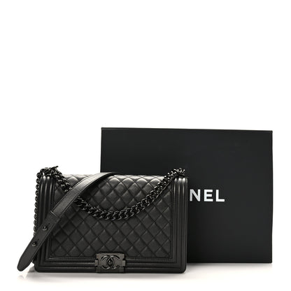 Chanel Caviar Quilted New Medium Boy Flap So Black 10 of 10