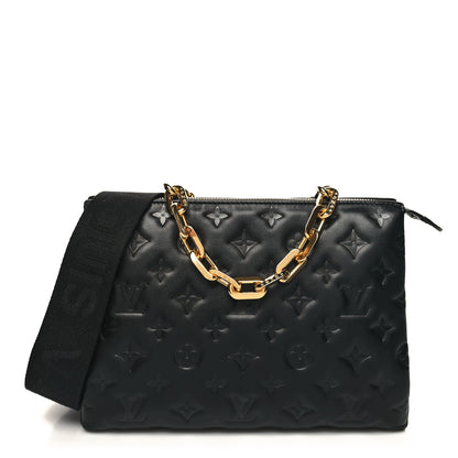 Louis Vuitton Lambskin Embossed Monogram Coussin PM Black 1 of 11