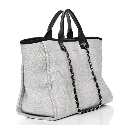 Chanel Canvas Large Deauville Tote Grey 4 of 8