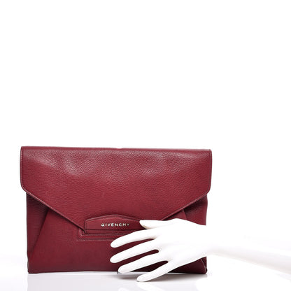 Givenchy Sugar Goatskin Medium Antigona Envelope Clutch Burgundy 2 of 7