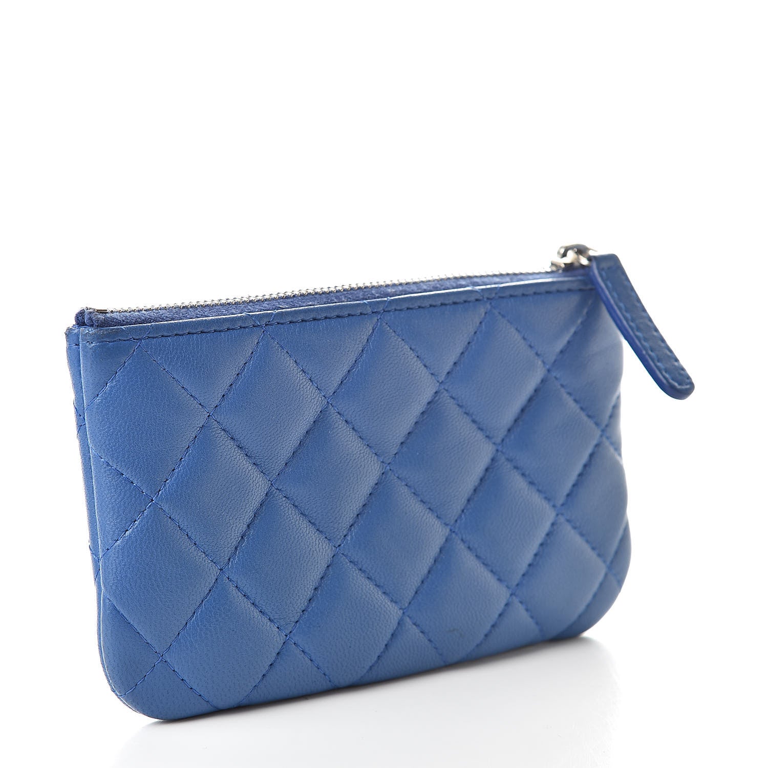 Chanel Lambskin Quilted Small Cosmetic Case Blue 3 of 7