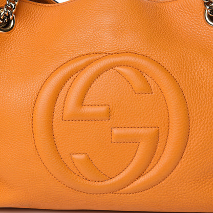 Gucci Pebbled Calfskin Medium Soho Chain Shoulder Bag Curcuma 8 of 12