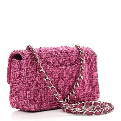 Chanel Metallic Tweed Quilted Mini Rectangular Flap Pink 3 of 11