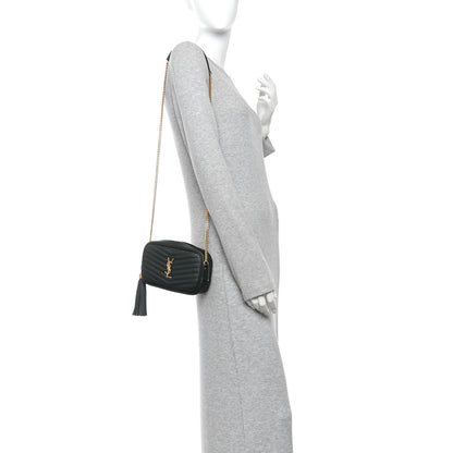 Saint Laurent Grain De Poudre Matelasse Monogram Mini Lou Camera Bag New Vert Fonce 2 of 9