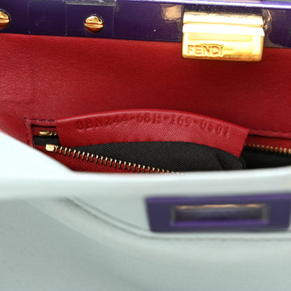Fendi Nappa Colorblock Mini Peekaboo Iconic Satchel Polvere Purple Rain Ruby 8 of 14