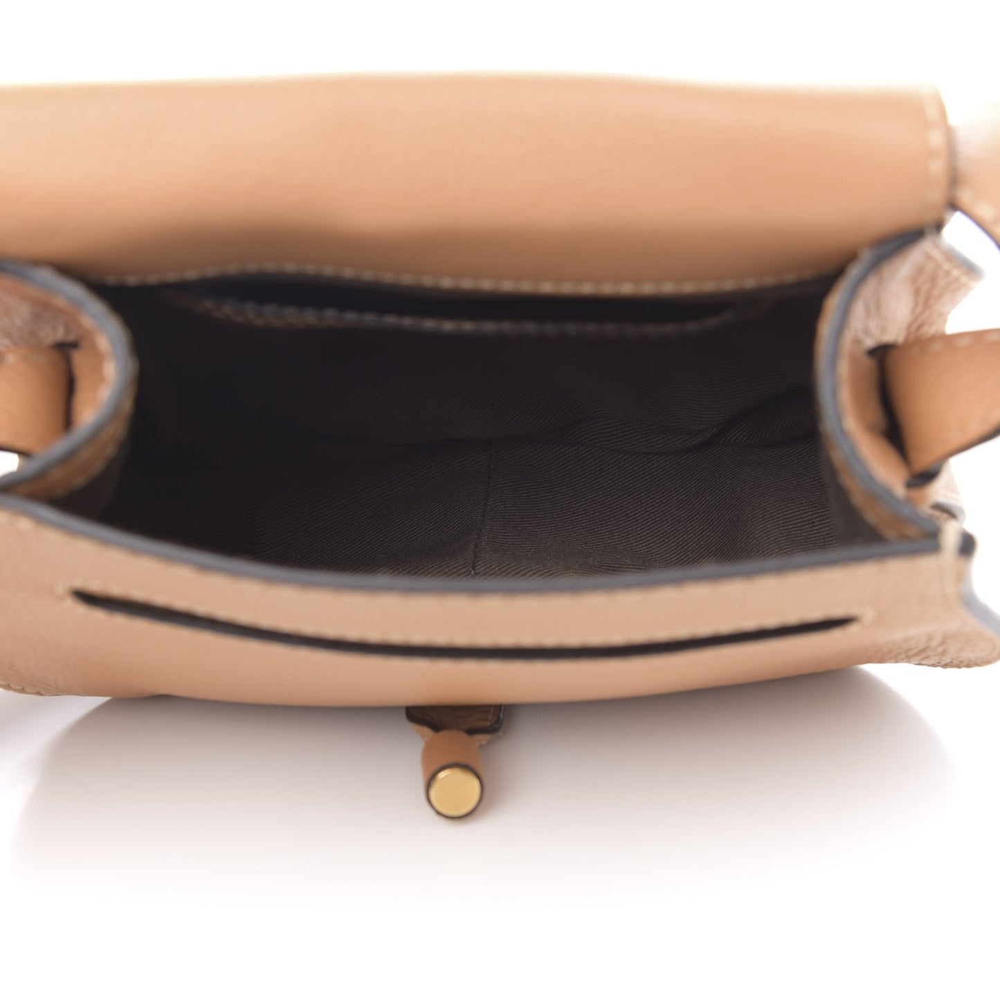Calfskin Mini Marcie Round Crossbody Bag Nut