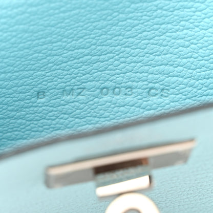 Hermes Chevre Mysore Kelly Pocket Compact Wallet Bleu Atoll 7 of 9