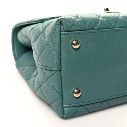 Chanel Caviar Quilted Small Coco Handle Flap Green 9 of 11