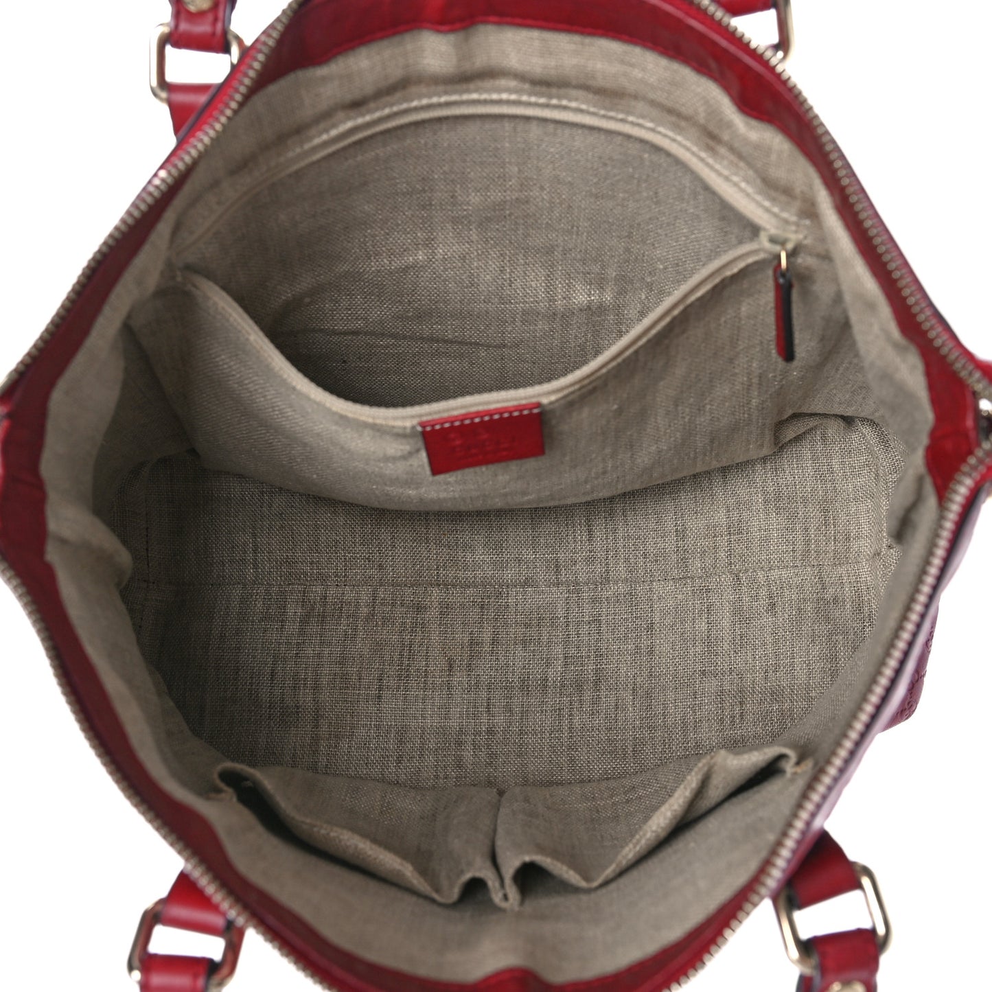 Soft Microguccissima Small Zippered Satchel Rosso