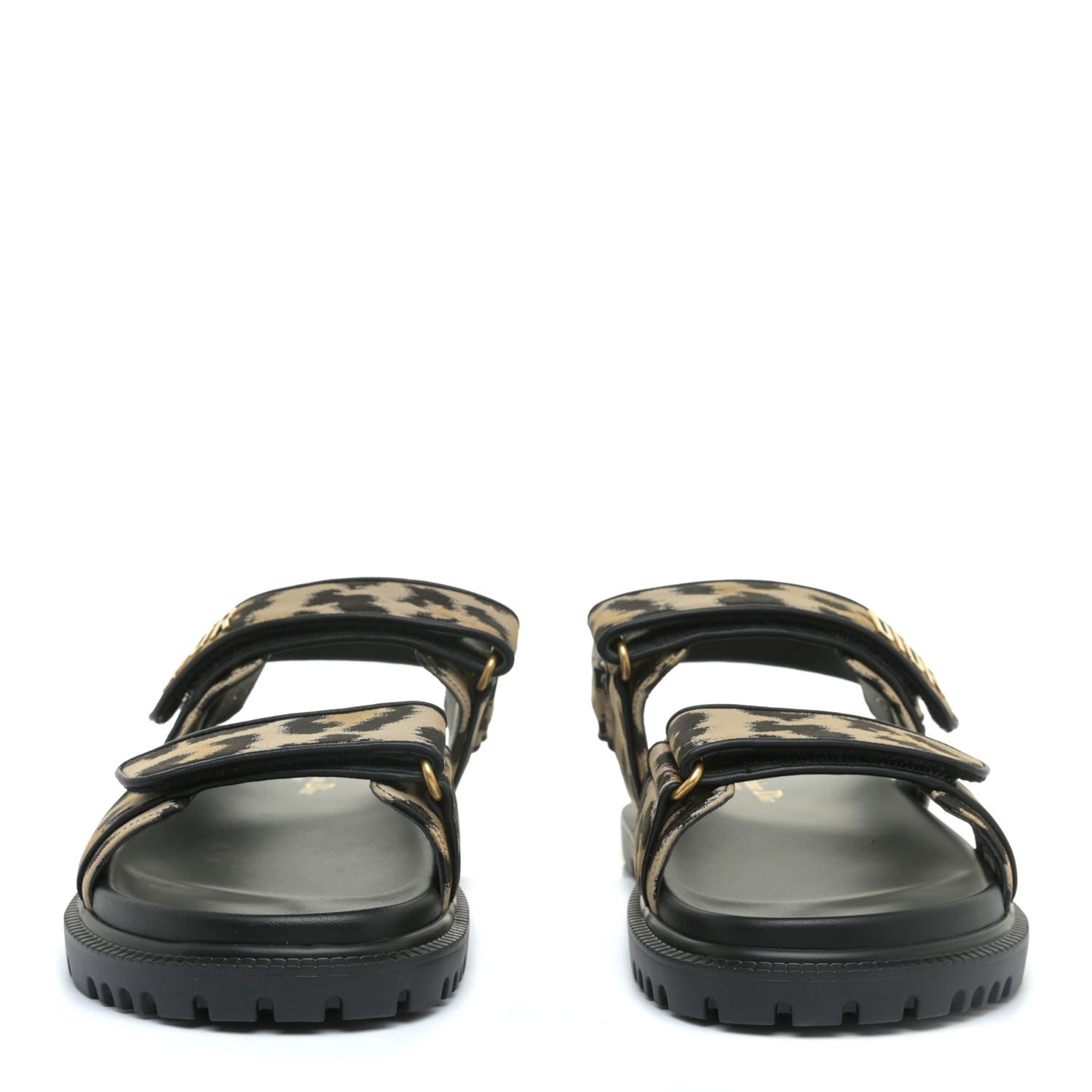 Christian Dior Technical Fabric Mizza Print DiorAct Sandals 41.5 Beige Multicolor 4 of 11