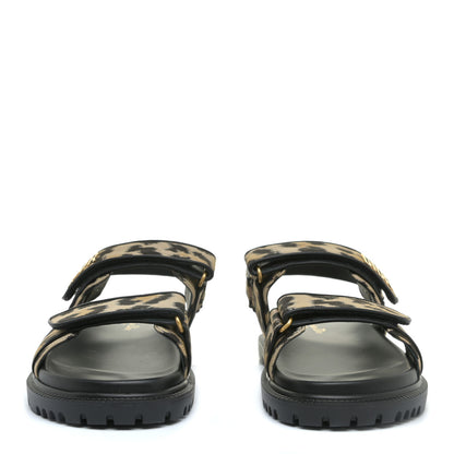 Christian Dior Technical Fabric Mizza Print DiorAct Sandals 41.5 Beige Multicolor 4 of 11