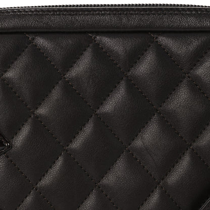 Chanel Calfskin Quilted Cambon Pochette Brown 8 of 12