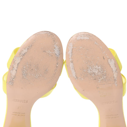 Hermes Epsom Oasis Sandals 37 Jaune Pollen 14 of 16