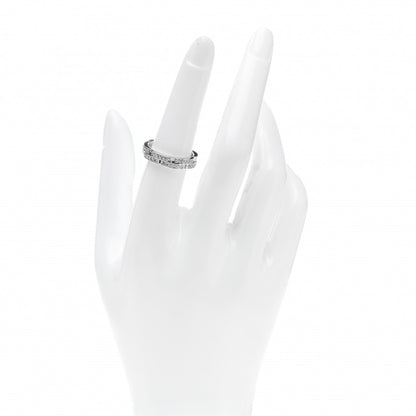 Cartier 18K White Gold Diamond Maillon Panthere 2 Half Rows Paved Band Ring 54 7 2 of 5