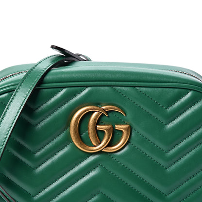 Gucci Calfskin Matelasse Small GG Marmont Chain Shoulder Bag Emerald Green 5 of 10