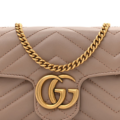 Gucci Calfskin Matelasse Super Mini GG Marmont Shoulder Bag Porcelain Rose 8 of 10