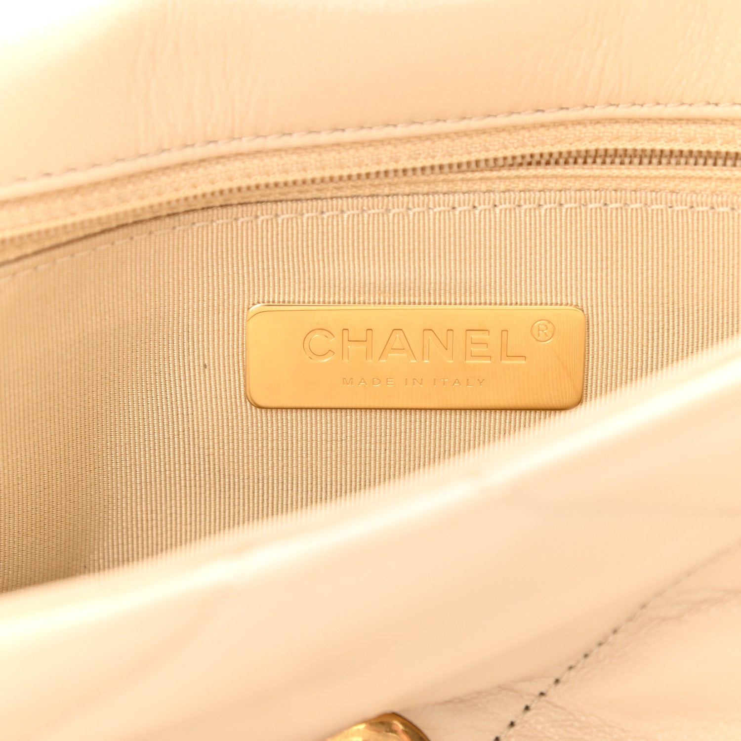Chanel Goatskin Quilted Medium Chanel 19 Flap Beige 6 of 9
