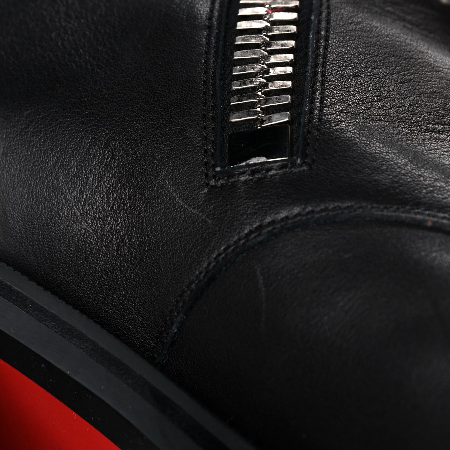 Calfskin Winter Spikes 70 Combat Boots 39.5 Black