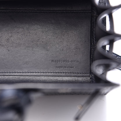 Saint Laurent Calfskin Crocodile Embossed Nano Sac De Jour Navy 6 of 11