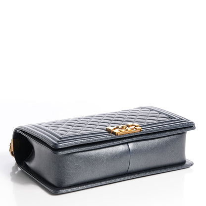 Chanel Pearl Calfskin New Medium Boy Flap Dark Grey 4 of 8