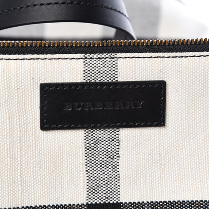 Burberry Canvas House Check Small Bucket Black White 7 of 12