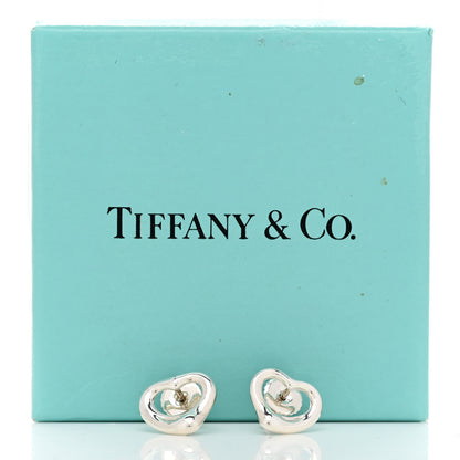 Tiffany Sterling Silver 11mm Elsa Peretti Open Heart Earrings 6 of 6