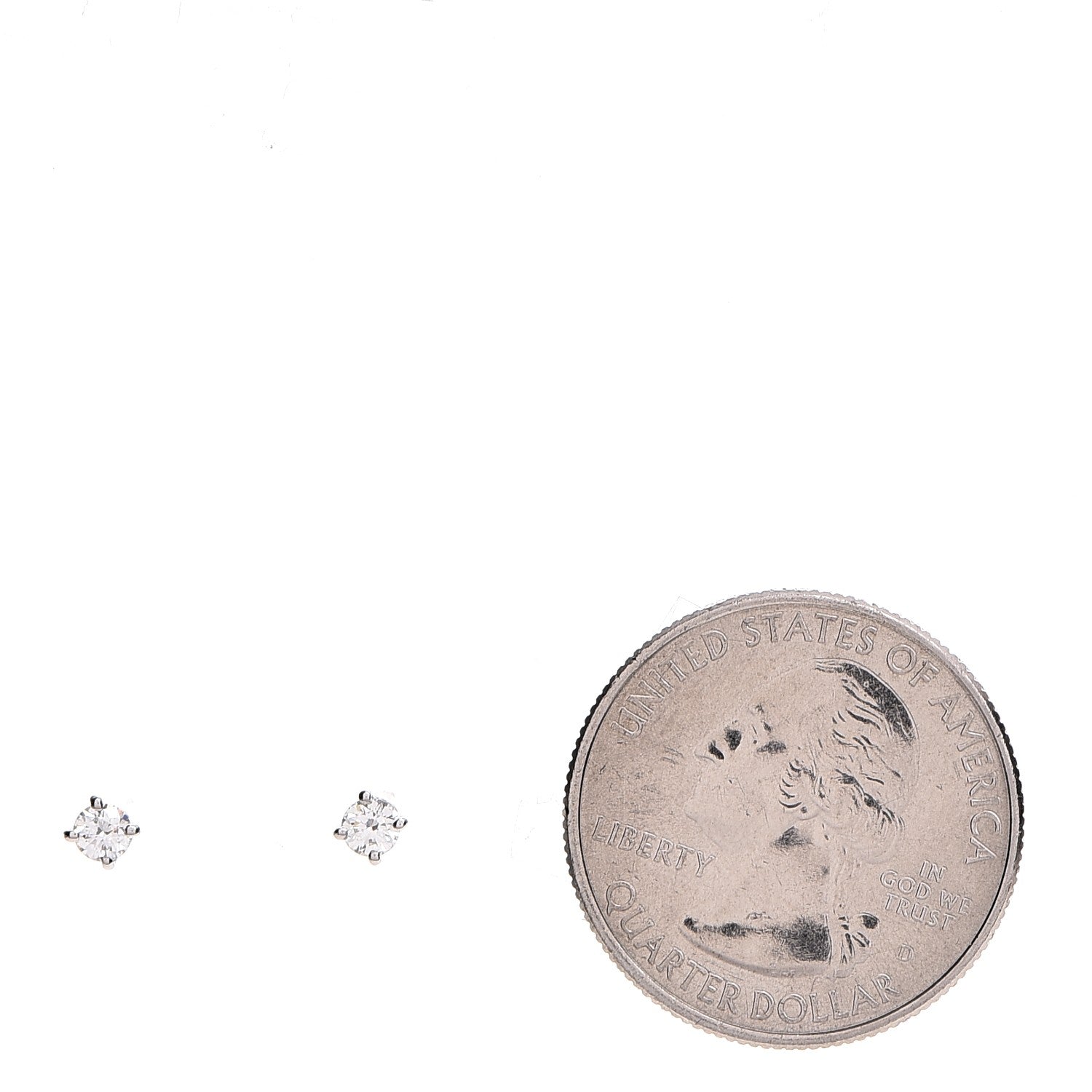 Tiffany Platinum Diamond .22ctw Solitaire Earrings 2 of 7