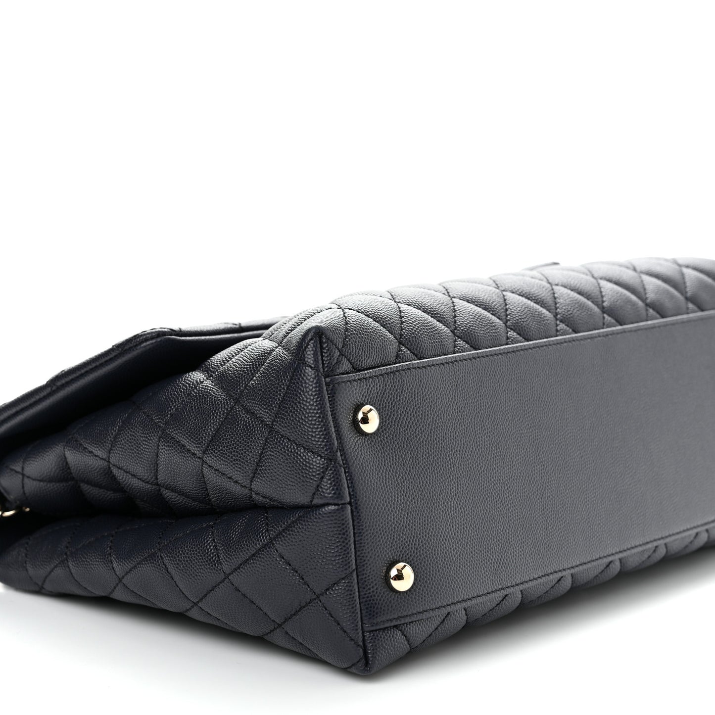 Caviar Quilted Medium Coco Handle Flap Navy Blue