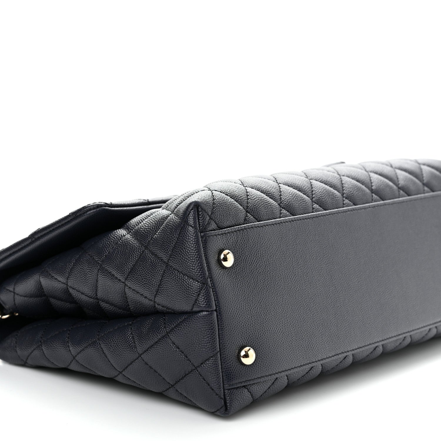 Chanel Caviar Quilted Medium Coco Handle Flap Navy Blue 9 of 10