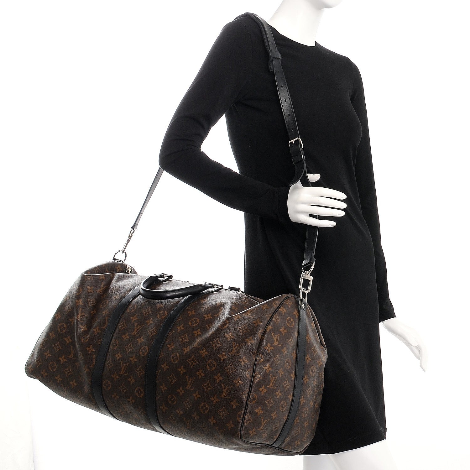 Louis Vuitton Monogram Macassar Keepall Bandouliere 55 2 of 12