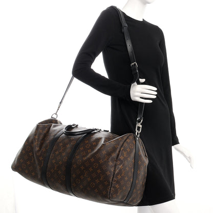 Louis Vuitton Monogram Macassar Keepall Bandouliere 55 2 of 12