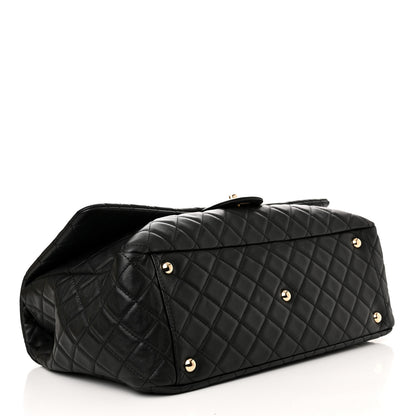 Chanel Calfskin Quilted XXL Travel Flap Bag Black 4 of 11