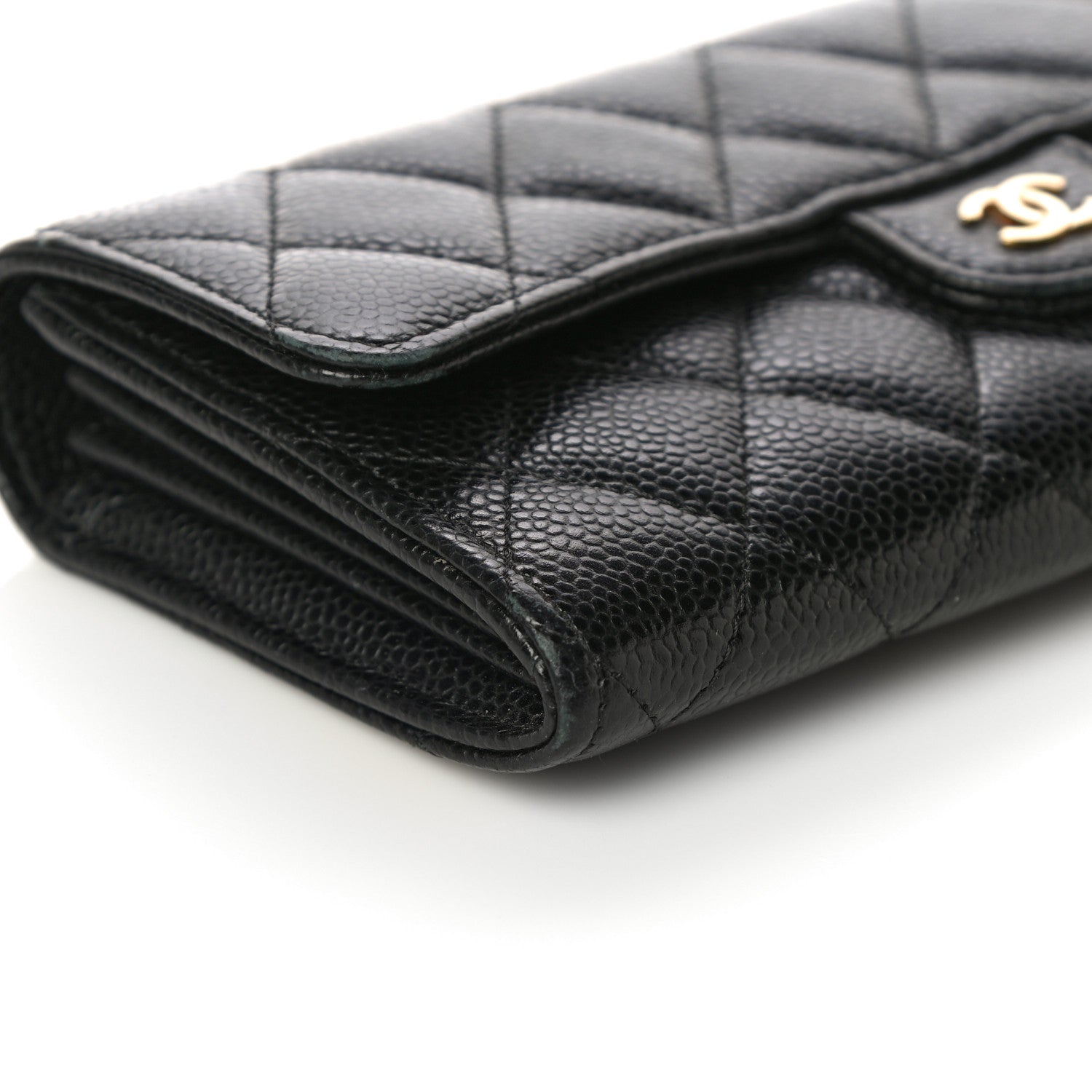 Chanel Caviar Quilted Large Gusset Flap Wallet Black 9 of 13