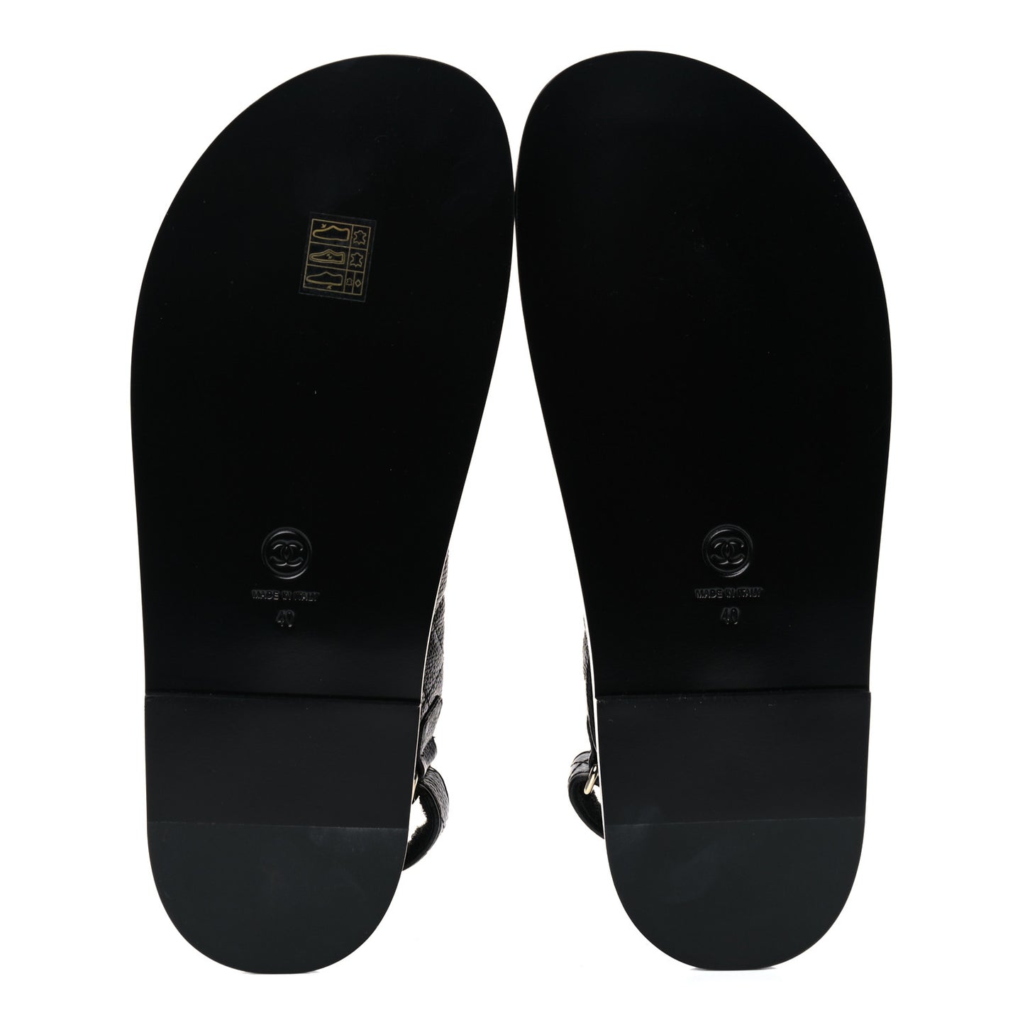 Grained Calfskin Velcro Dad Sandals 40 Black
