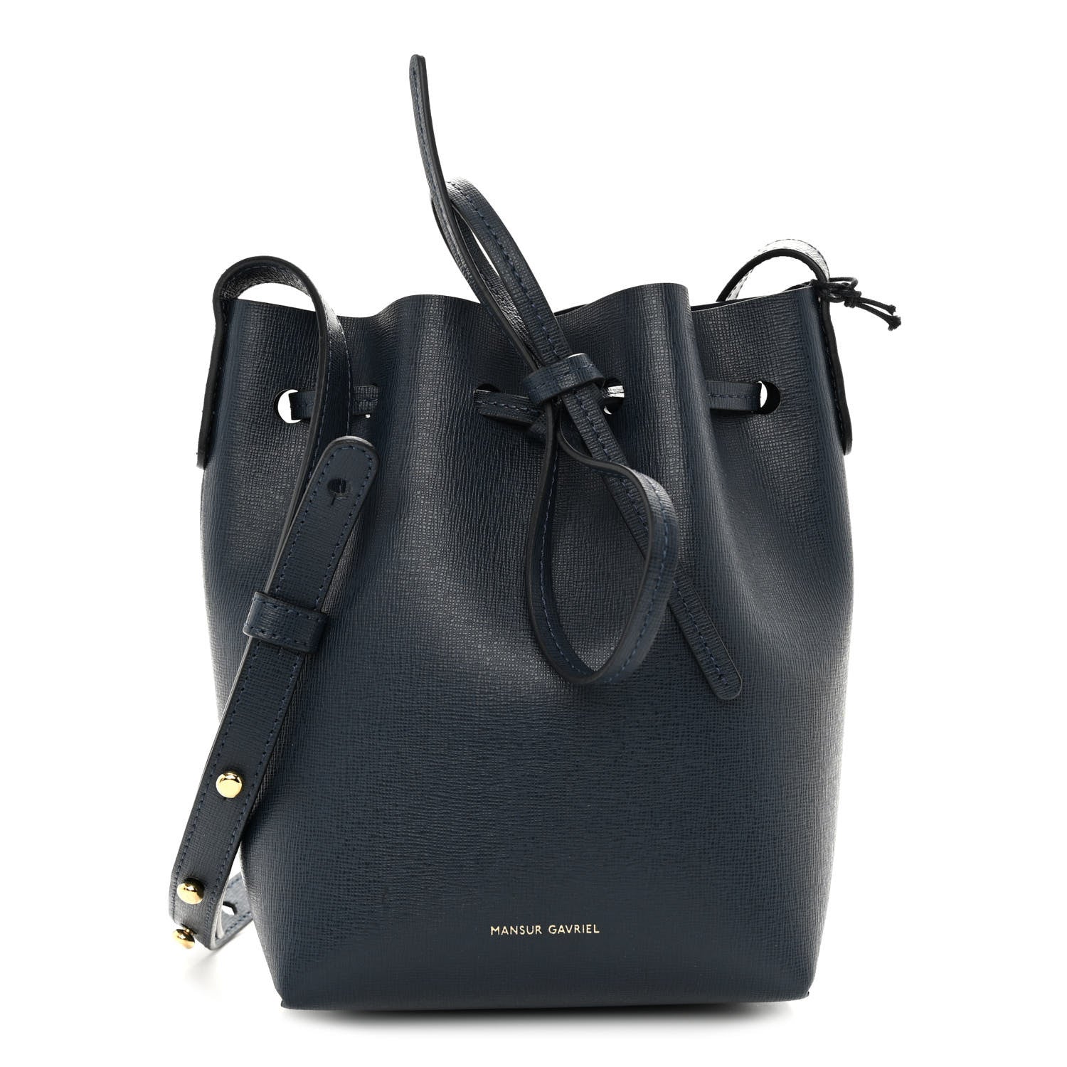 Mansur Gavriel Saffiano Mini Bucket Bag Blu 1 of 9