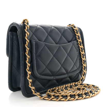 Chanel Caviar Quilted Mini Sweet Classic Flap Navy Blue 3 of 11
