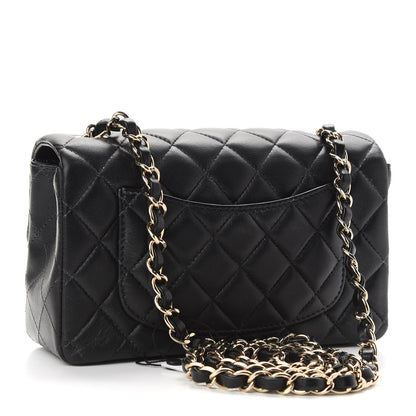 Chanel Lambskin Quilted Mini Rectangular Flap Black 3 of 9