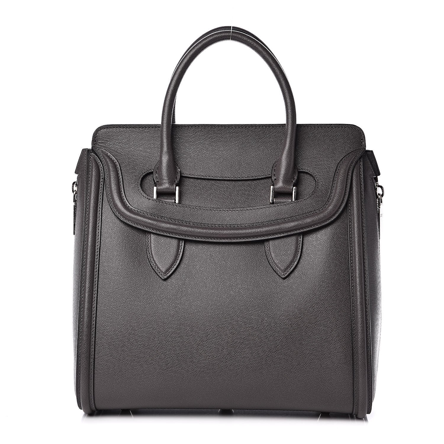 Alexander McQueen Calfskin Large Heroine Grey 1 of 9