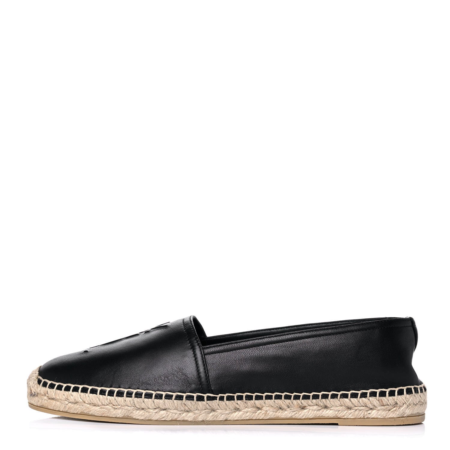 Saint Laurent Lambskin Mens Monogram Espadrilles 42 Black 1 of 10