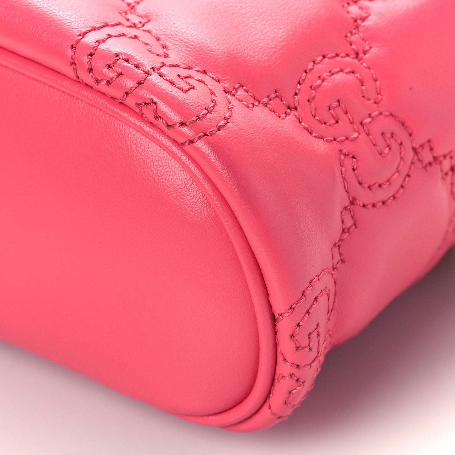 Calfskin GG Matelasse Mini Top Handle Bag Rhodamine Pink